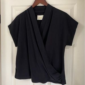Maeve by Anthropologie faux wrap shirt